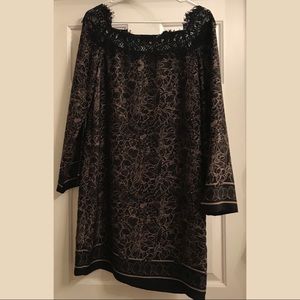 Small Black Shift Dress NWOT paisley print